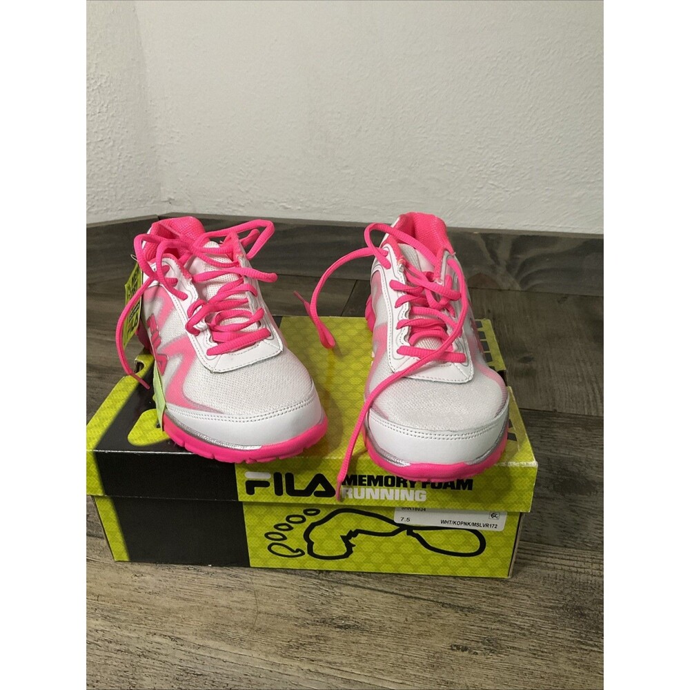 Fila 5HR18034 Running Shoe - Women's Size 7.5  Pink/White Lace-Up   [32]